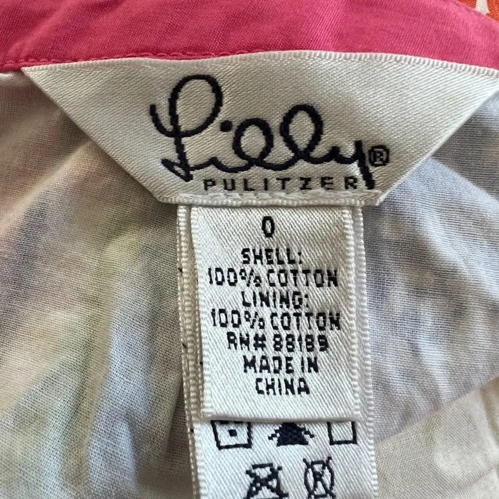 Lilly Pulitzer Palm Beach Patchwork Skirt White Label Size 0 😃